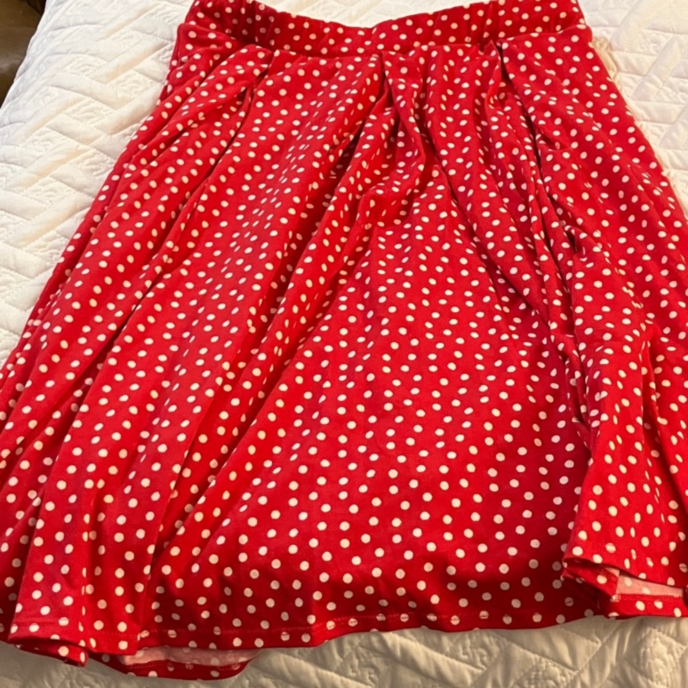 Knit pleated skirt, knee length